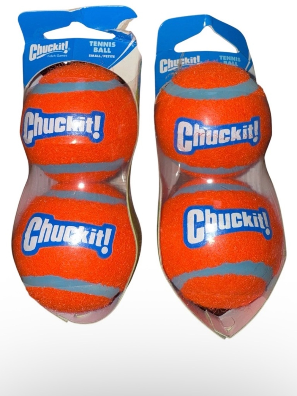 Chuckit! Dog Toy Tennis Balls - Set of 2 Orange Rubber Balls - Size Small